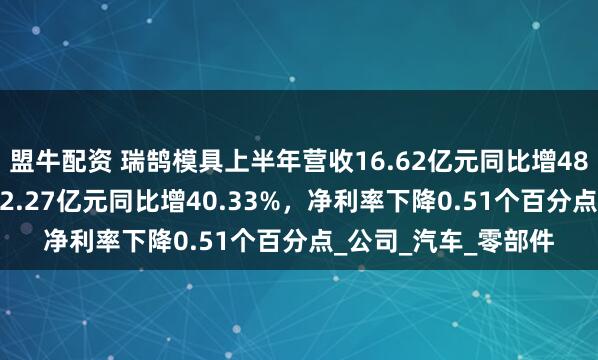 盟牛配资 瑞鹄模具上半年营收16.62亿元同比增48.30%，归母净利润2.27亿元同比增40.33%，净利率下降0.51个百分点_公司_汽车_零部件